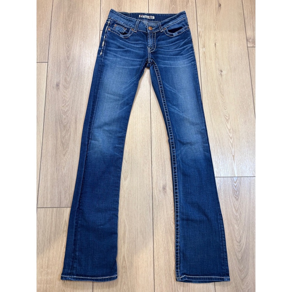 BKE Culture Bootcut Jeans Dark Wash Low Rise 27x37.5 BWX2918A